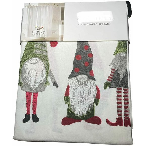 Rae Dunn Bath Rae Dunn Be Merry Gnome Shower Curtain 72x72 Washable